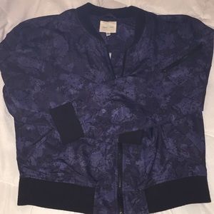 Navy print urban outfitters bomber jacket